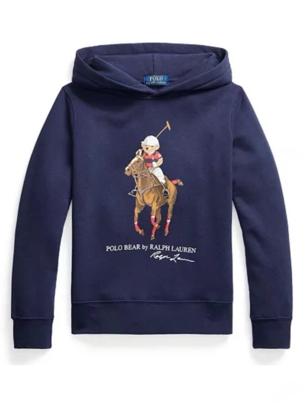 Polo Ralph Lauren Big Boys Kids Polo Bear Fleece Hoodie Navy Blue S 8 Classic